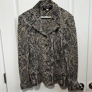 St. John Black and Cream Textured Blazer